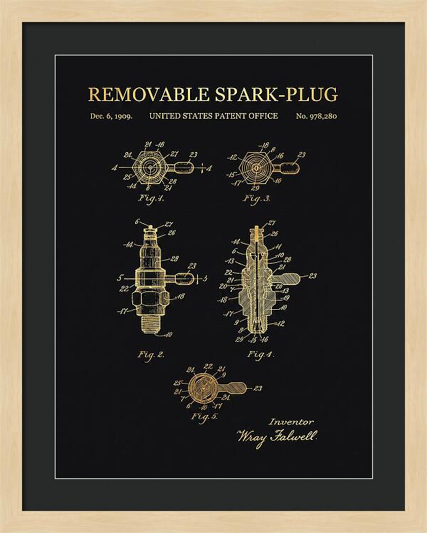 Removable Spark Plug Gold Patent Us978280a