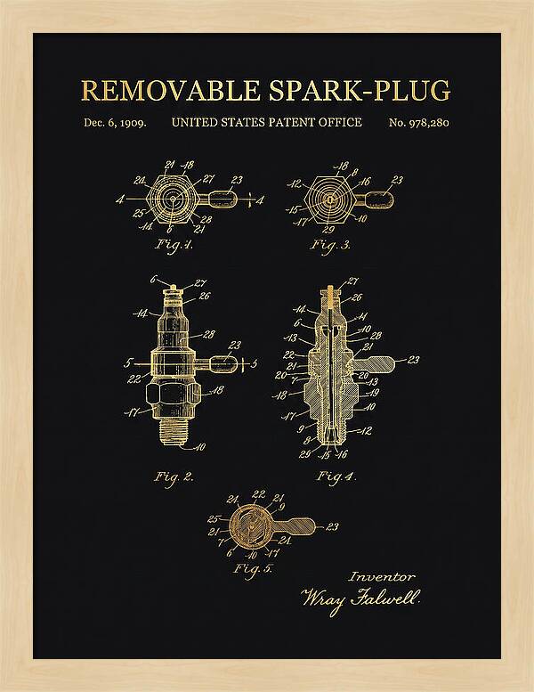 Removable Spark Plug Gold Patent Us978280a