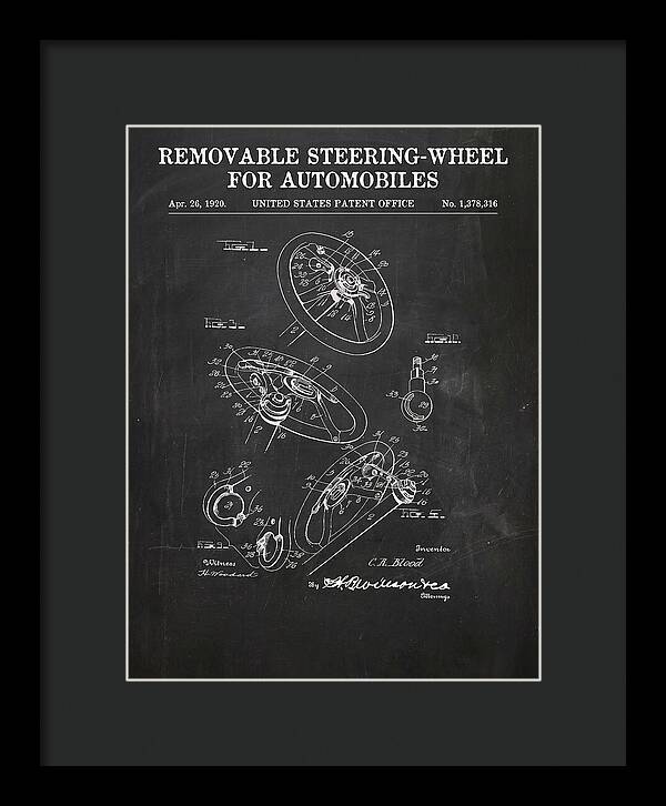 Removable Steering Wheel For Automobiles Chalkboard Patent Us1378316a