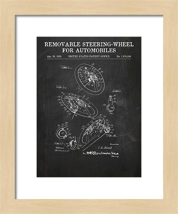 Removable Steering Wheel For Automobiles Chalkboard Patent Us1378316a
