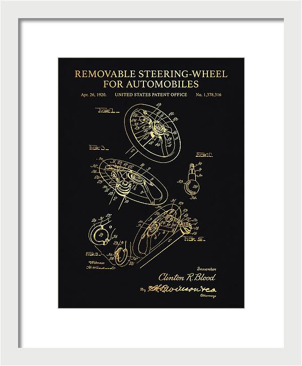 Removable Steering Wheel For Automobiles Gold Patent Us1378316a