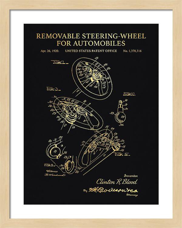 Removable Steering Wheel For Automobiles Gold Patent Us1378316a