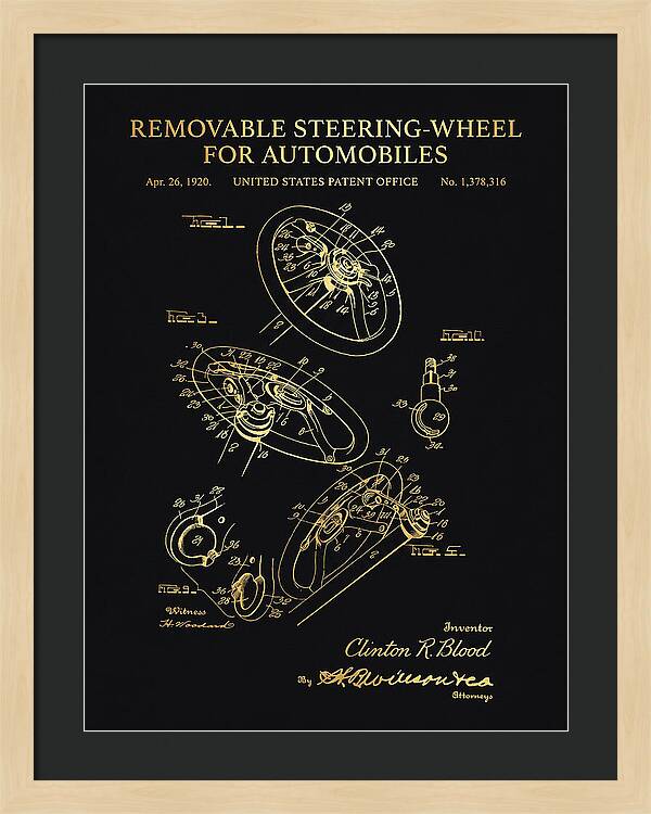 Removable Steering Wheel For Automobiles Gold Patent Us1378316a