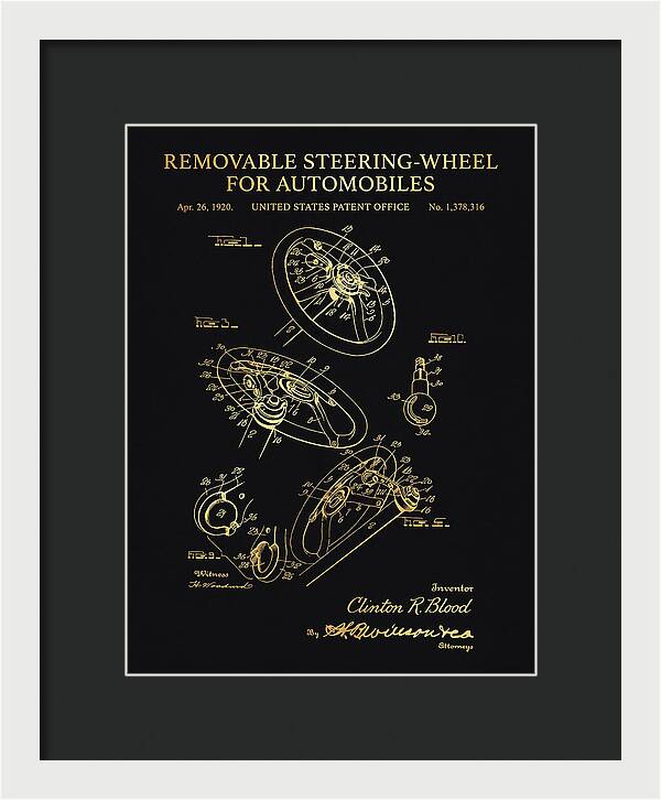 Removable Steering Wheel For Automobiles Gold Patent Us1378316a