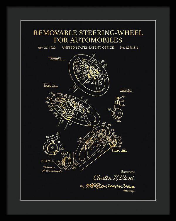 Removable Steering Wheel For Automobiles Gold Patent Us1378316a