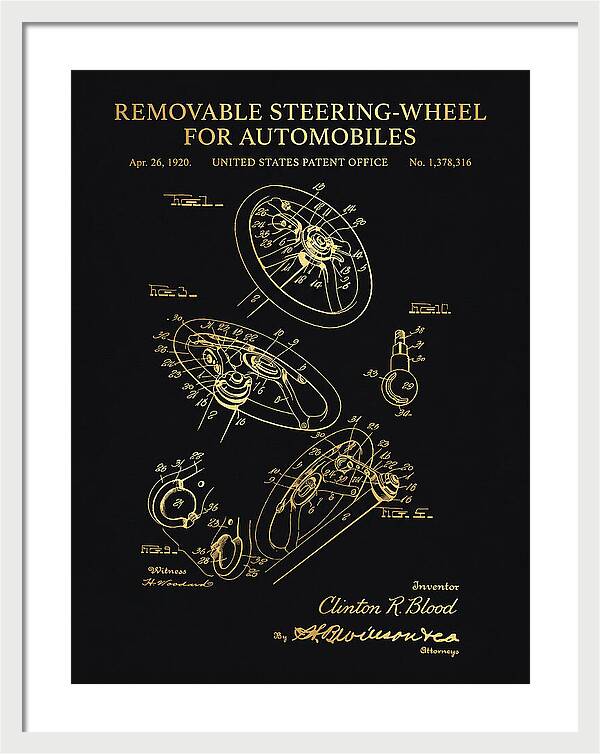 Removable Steering Wheel For Automobiles Gold Patent Us1378316a