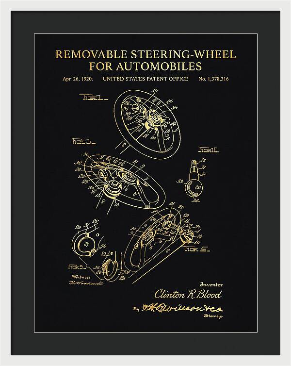 Removable Steering Wheel For Automobiles Gold Patent Us1378316a