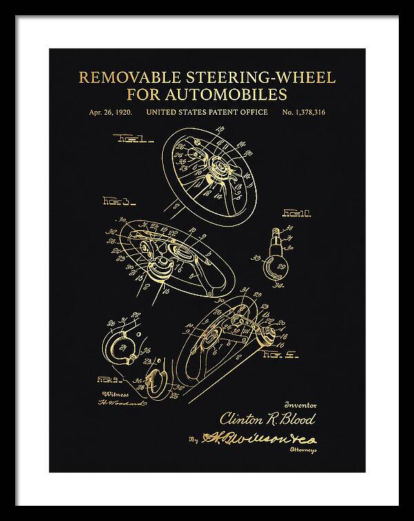 Removable Steering Wheel For Automobiles Gold Patent Us1378316a