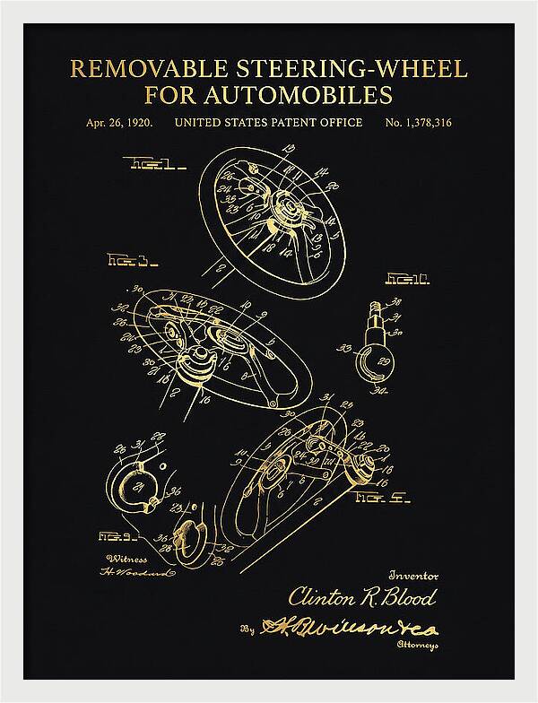 Removable Steering Wheel For Automobiles Gold Patent Us1378316a