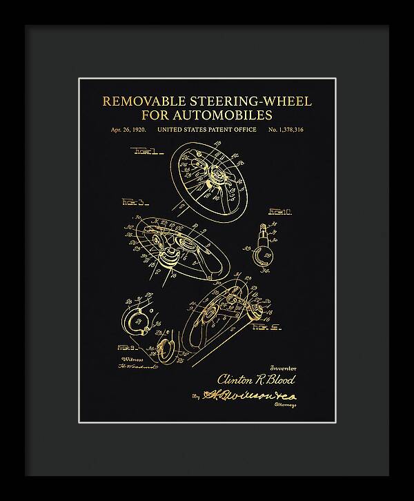 Removable Steering Wheel For Automobiles Gold Patent Us1378316a