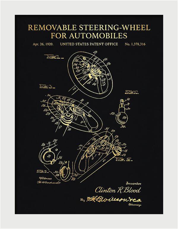 Removable Steering Wheel For Automobiles Gold Patent Us1378316a