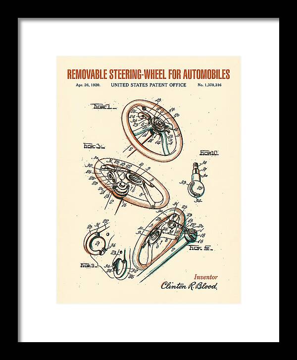 Removable Steering Wheel For Automobiles Retro Patent Us1378316a