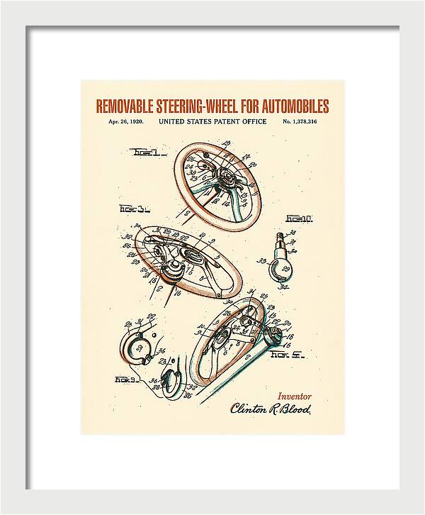 Removable Steering Wheel For Automobiles Retro Patent Us1378316a