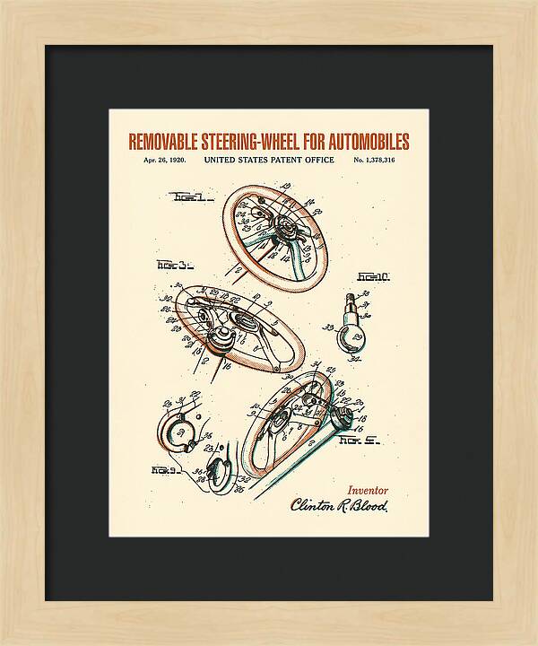 Removable Steering Wheel For Automobiles Retro Patent Us1378316a
