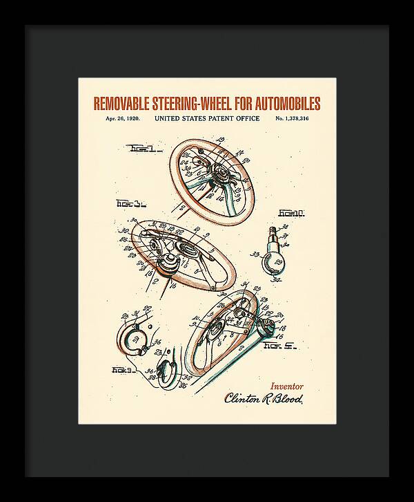 Removable Steering Wheel For Automobiles Retro Patent Us1378316a