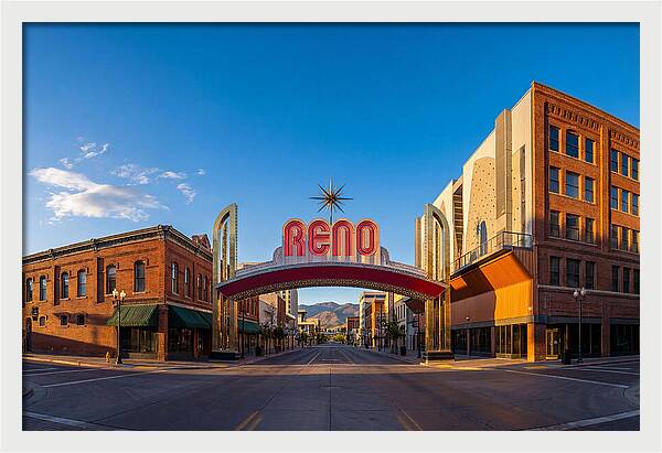 Reno Arch At Dusk