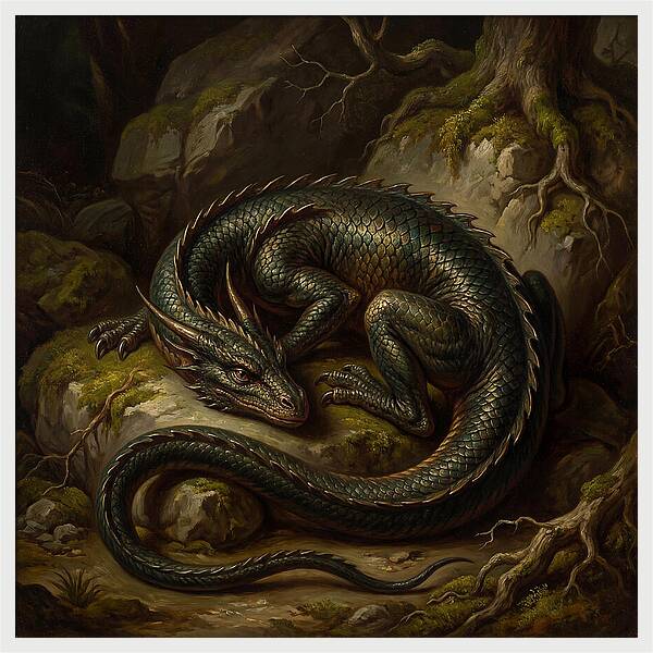 Resting Dragon In Nature