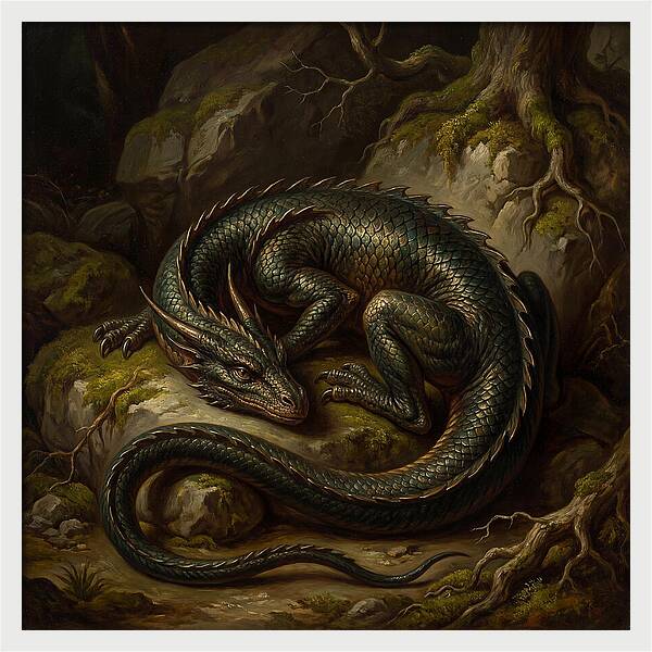 Resting Dragon In Nature