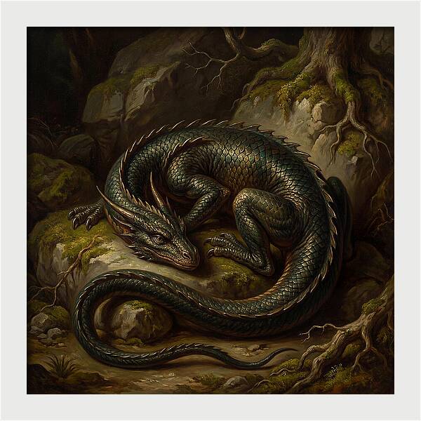 Resting Dragon In Nature