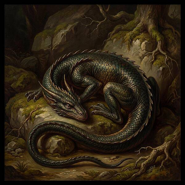 Resting Dragon In Nature