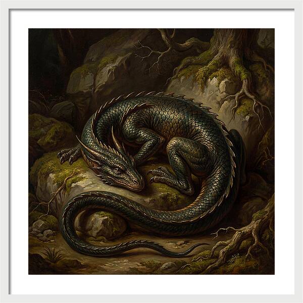 Resting Dragon In Nature