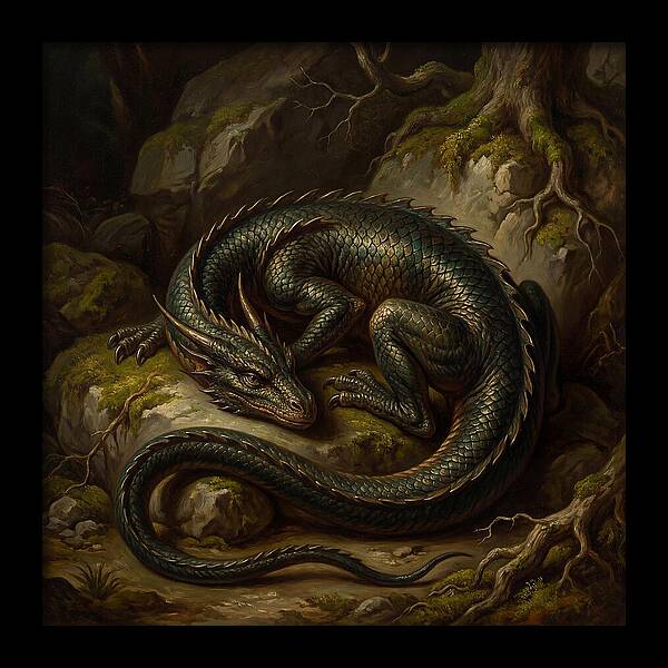 Resting Dragon In Nature