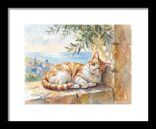 Resting Ginger Cat By The Sea