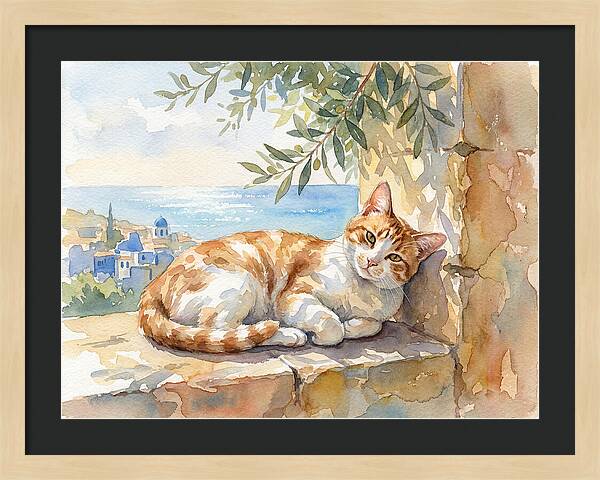 Resting Ginger Cat By The Sea
