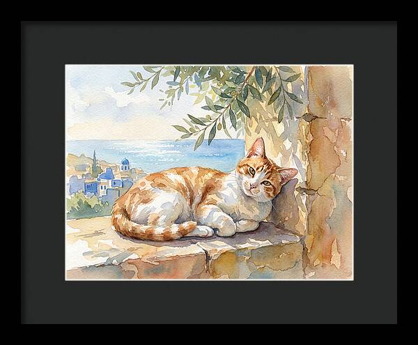 Resting Ginger Cat By The Sea