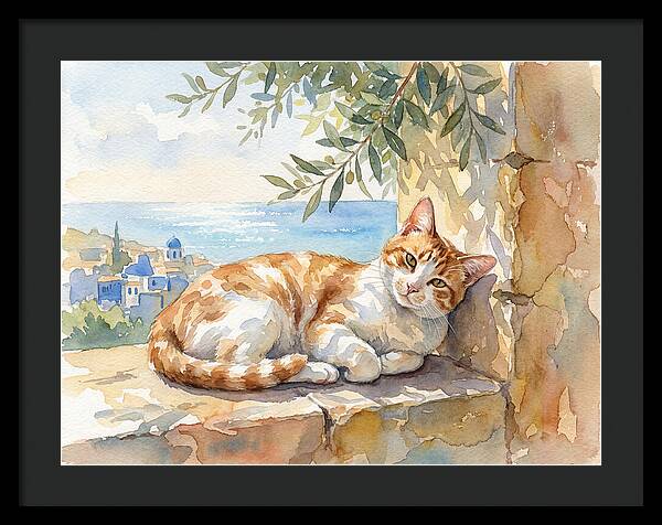 Resting Ginger Cat By The Sea