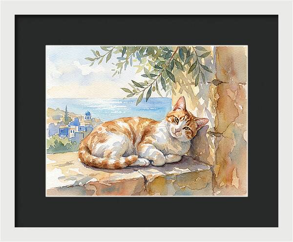 Resting Ginger Cat By The Sea