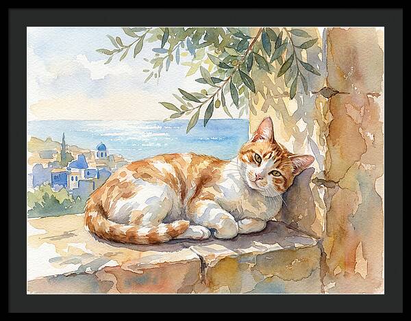 Resting Ginger Cat By The Sea