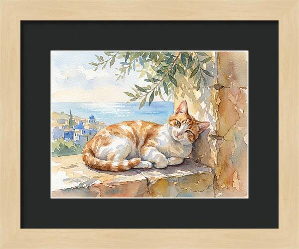 Resting Ginger Cat By The Sea