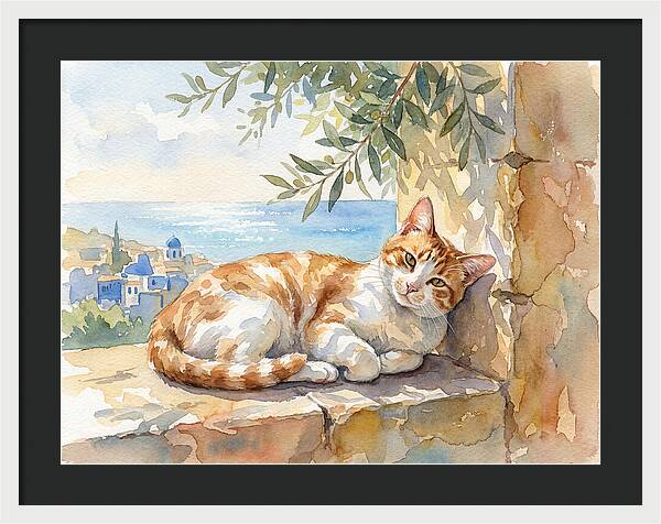 Resting Ginger Cat By The Sea