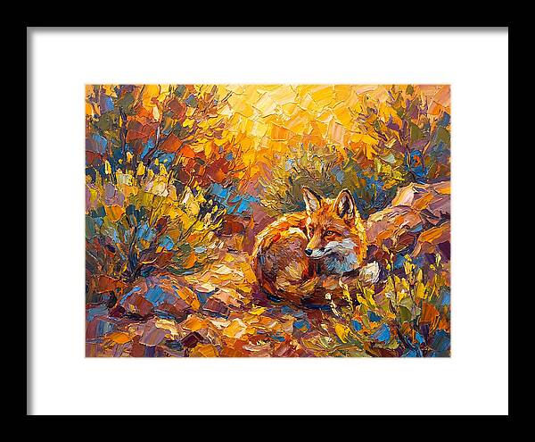Resting Red Fox In Autumn