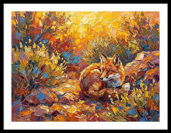 Resting Red Fox In Autumn