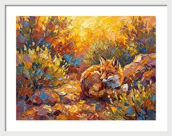 Resting Red Fox In Autumn