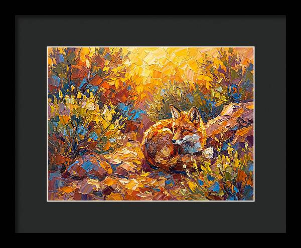 Resting Red Fox In Autumn