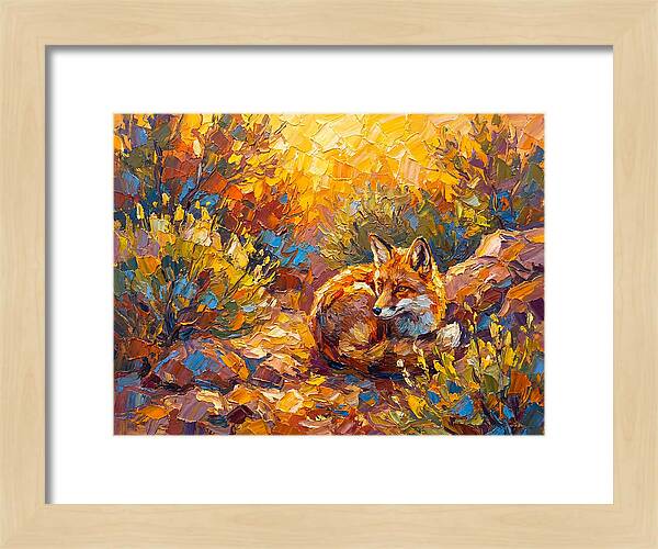 Resting Red Fox In Autumn