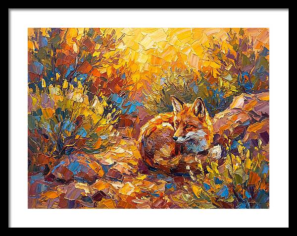 Resting Red Fox In Autumn