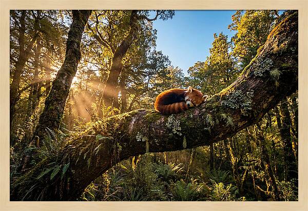 Resting Red Panda In Nature