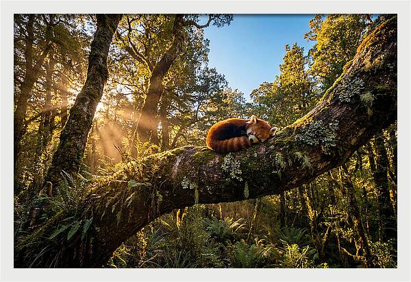 Resting Red Panda In Nature