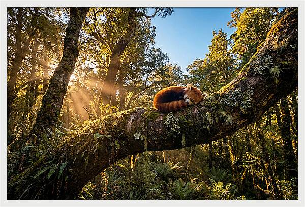 Resting Red Panda In Nature