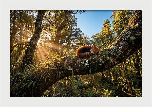 Resting Red Panda In Nature