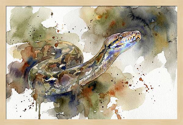Reticulated Python Watercolor