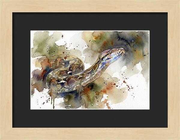 Reticulated Python Watercolor