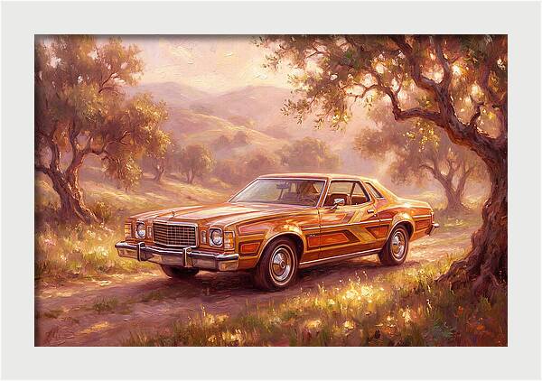 Retro Car In Golden Light