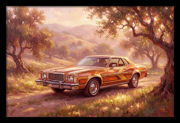 Retro Car In Golden Light