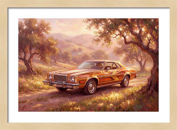 Retro Car In Golden Light