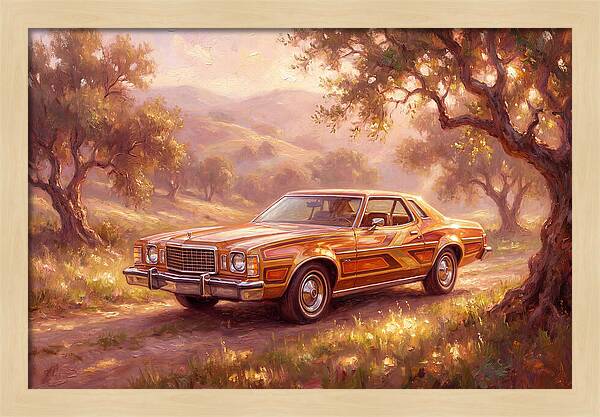 Retro Car In Golden Light
